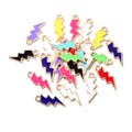Colorful Enamel Lightning Bolt Charms in Six Color Options view 11