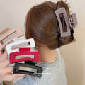Square Hollow Soft Matte Hair Claw Clip Six Solid Colors view 1