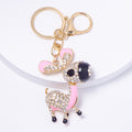 Rhinestone Donkey Keychain Gold Metal Cartoon Animal Charm view 8