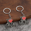 Metal Papa, Mom, Family, Wife And Dad Red Heart Keychains view 1