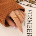 U-Wave Open Adjustable Ring Gold Steel Size 7 Metal view 1