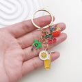 Fruit Drink Cup and Lemon Slice Charm Keychain with Metal Hardware view 3