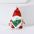 Enamel Santa Claus Brooch Red Hat Pearl Pom Christmas Tree view 2