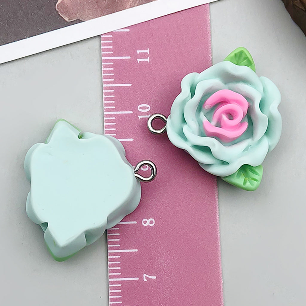 Resin 3D Camellia Flower charm pendant for DIY bag charm necklace keychain making