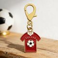Red Soccer Jersey Keychain Gold Lobster Clasp Enamel view 4