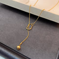 Silver Gold Ball Drop Lariat Pendant Necklaces Four Styles view 6