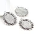 Ornate Oval Pendant Bezel Trays in Seven Finish Styles view 11