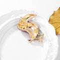 Red Gold Tone Parrot Metal Brooch Pin for Jackets and Lapels view 3