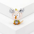 Colorful Enamel Owl Brooch in Four Designs Lapel Pin view 4