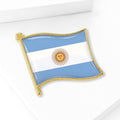 Argentina Flag Brooch In Blue White And Gold With Polished Metal Detail view 3
