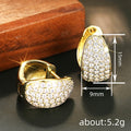 Pave Dome Huggie Hoop Earrings In Gold And Silver Tones view 4