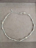 Silver Tone Crystal Station Necklaces in Six Colors view 9
