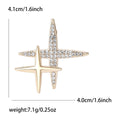 Double Starburst Crystal Brooch in Silver or Gold Tone view 7