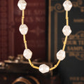 Irregular Imitation Pearl Gold Tube Station Necklace view 4