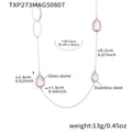 Teardrop Glass Stone Long Necklace in Ten Color and Metal Styles view 7