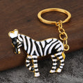 Black And White Zebra Keychain, Silver Tone Or Gold Tone view 4