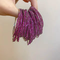 Silver Elastic Rhinestone Single Row Bracelets Eight Colors view 9