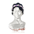 Enamel Classical Woman Bust Brooch with Polished Metal and Decorative Accents view 1