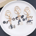 Six Black Cat Music Keychains with Instrument Motifs view 4
