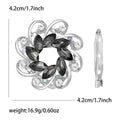 Silver Swirl Flower Brooch Clear Blue Multi Pink or Black view 10