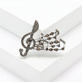 Musical Note Brooch In 3 Styles With Polished Metal And Decorative Details view 6