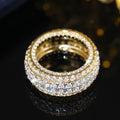 Two Tone Gold Silver Pave Full Eternity Band Ring Five Sizes view 3