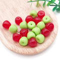 Red and Green Apple Shaped Acrylic Beads With Through Holes view 4
