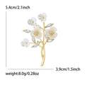 Crystal Double Leaf Brooch With Pearl And Shell Inlay view 5