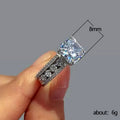 Raised Round Center Wide Crystal Ring in Polished Metal view 5