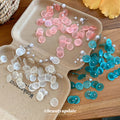 Shell Disc Cascade Stud Earrings in Three Colors Decorative Jewelry Accessory view 3