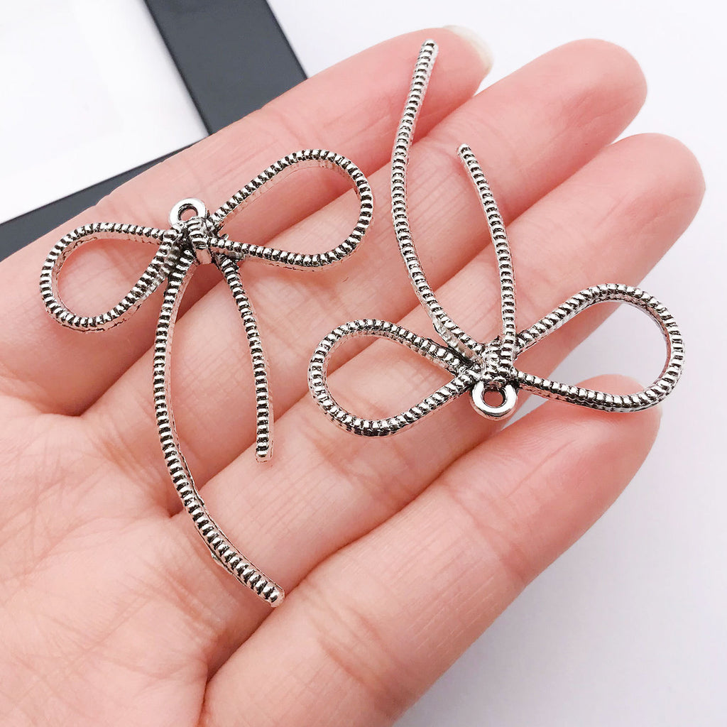 Hollow Zinc Alloy Bowknot Butterfly Charm Pendant for DIY Necklace Bracelet Keychain Jewelry