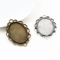 Scalloped Oval 18x25mm Metal Cabochon Connector Trays view 5
