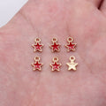 Small Enamel Star Charms in Four Colors with Gold Tone Edges view 7