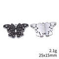Ornate Butterfly Charm In Antique Silver For Jewelry Making view 3