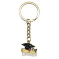Graduate Cap Diploma Banner Enamel Keychain Gold Ring view 5