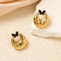 Butterfly Open Crescent Gold Tone Stud Earrings in Four Colors view 6