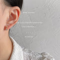 Gold Ball Stud Mini Clear Cubic Zirconia Dangle Earrings view 2