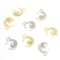 Crystal Crescent Moon Charms in Two Styles and Two Tones view 2