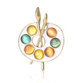 Artist Paint Palette Brooch Multicolor or White Base view 5