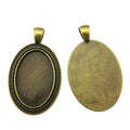 Beaded Oval Cabochon Pendant Settings in Two Antique Finishes view 4