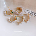 Floral Pearl Earrings and Ear Cuff in Three Coordinated Designs view 4
