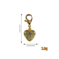 Gold Tone Glitter Heart Lobster-Clasp Charms in Seven Color Options view 4