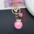Red-Led Six-Color Iridescent Apple Double Ring Keychain Collection view 11
