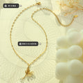 Butterfly Pendant Choker Necklace Crystal Drop Tassel view 2