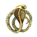 Coiled Cobra Brooch with Crystal Accents in 2 Color Styles view 5