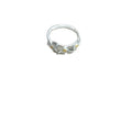 Silver Three Flower Open Ring with Matte Gold Centers view 5