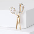 Polished Rhinestone Scissors Brooch in Two Finishes view 4