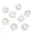 Crystal-Accented Gold Silver Heart Alloy Craft Charms in 2 Styles view 4