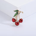 Red Cherry Branch Brooch Decorative Lapel Pin For Jackets And Scarves view 6