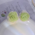 Chiffon Fabric Rose Flower Stud Earrings Pink Mint view 7